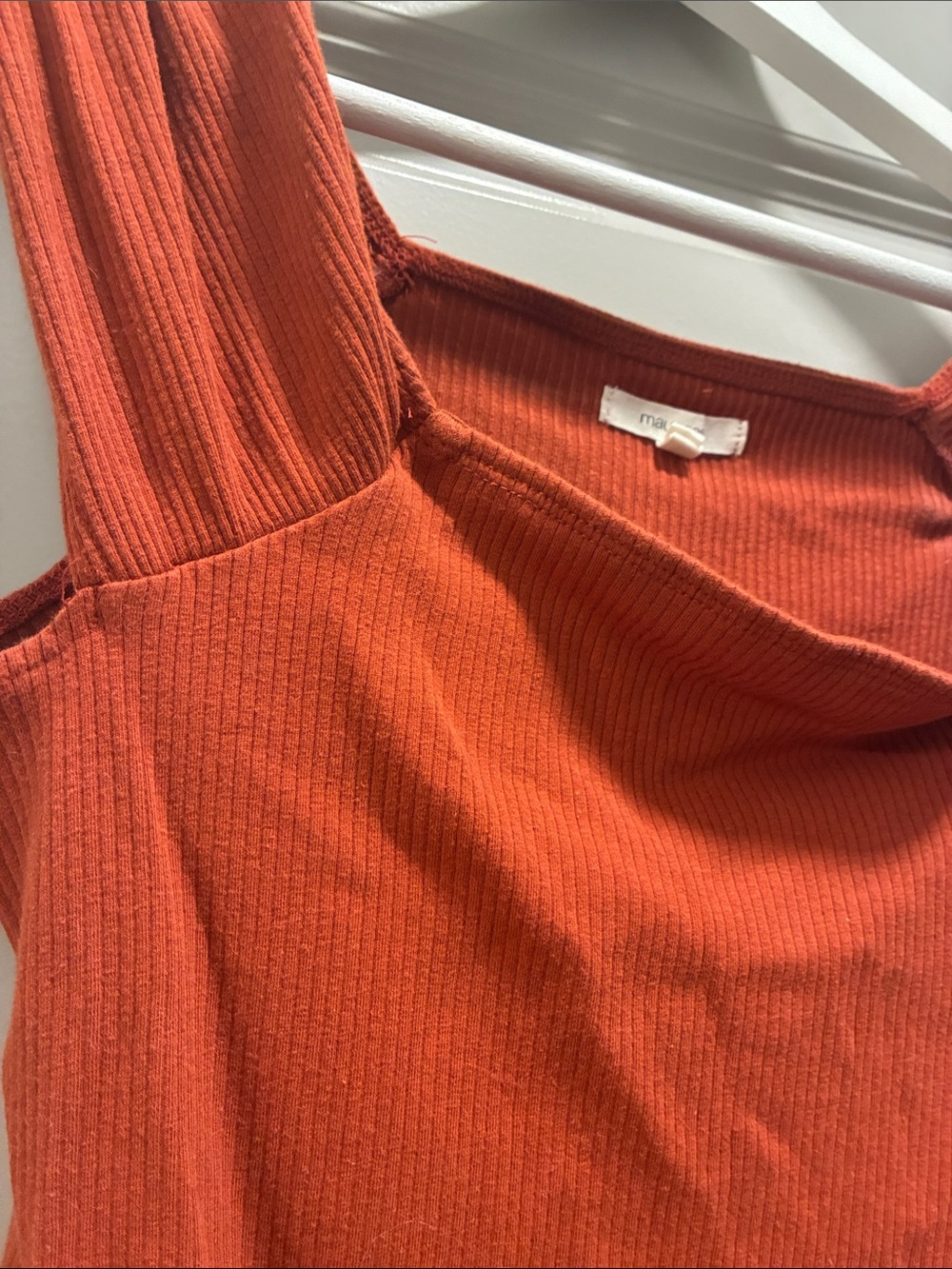 Maurices Rust Ribbed Square-Neck Bodysuit - Picture 3 of 3
